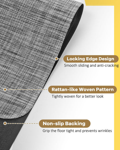 BesWin Office Chair Mat for Hard Floors, 36" x 48" Desk Computer Chair Mat for Wood/Tile Floors, Heavy Duty Non-Slip PVC Hard Floor Protector Mat Desk Rug for Office Home, Grey