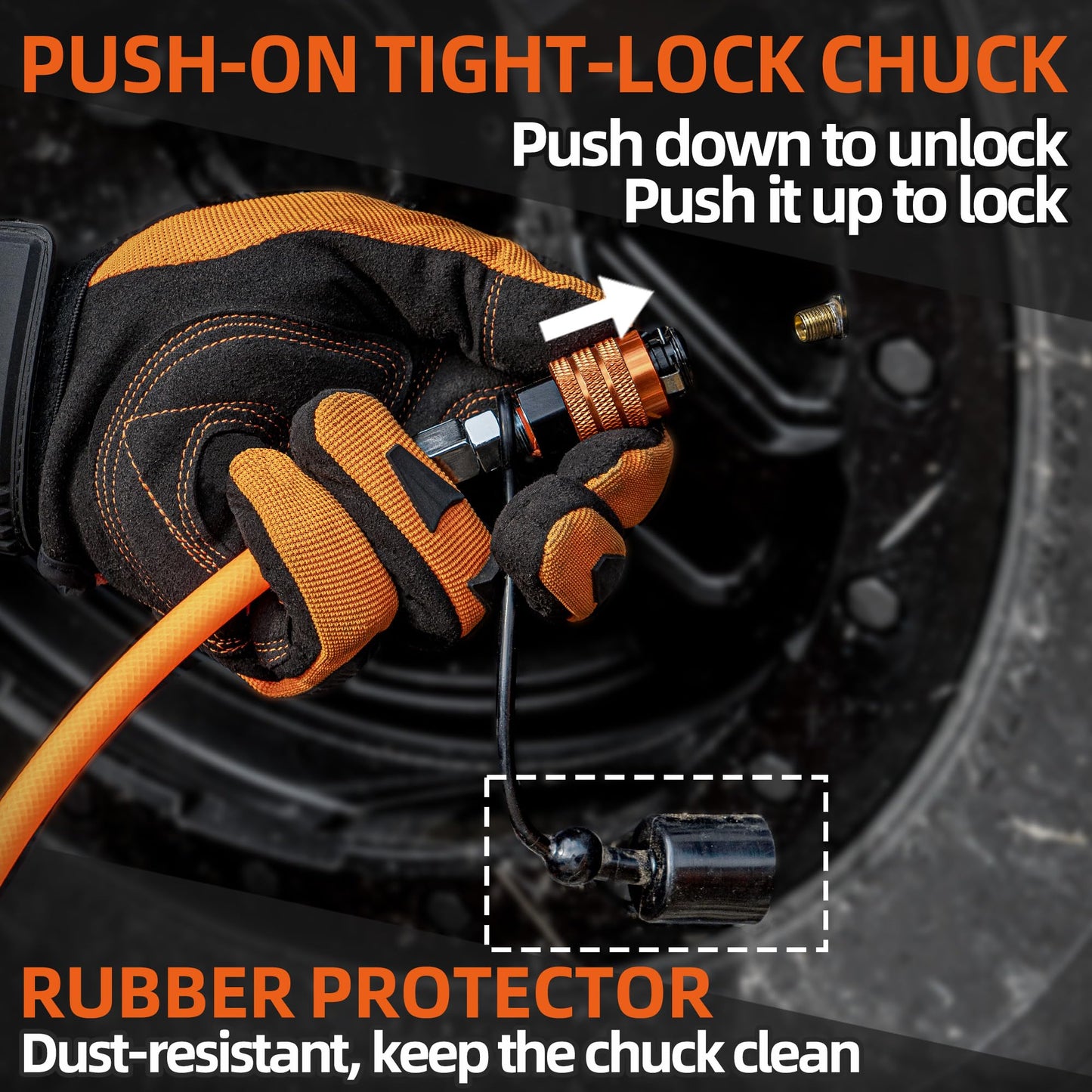 ALL-TOP 4 Tire Inflation & Deflation System, Up to 200" Wheelbase, Rapid High-Flow Air Up Down Kit w/Digital Pressure Gauge & Worry-Free Quick Fitting Package