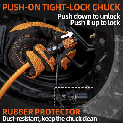 ALL-TOP 4 Tire Inflation & Deflation System, Up to 200" Wheelbase, Rapid High-Flow Air Up Down Kit w/Digital Pressure Gauge & Worry-Free Quick Fitting Package