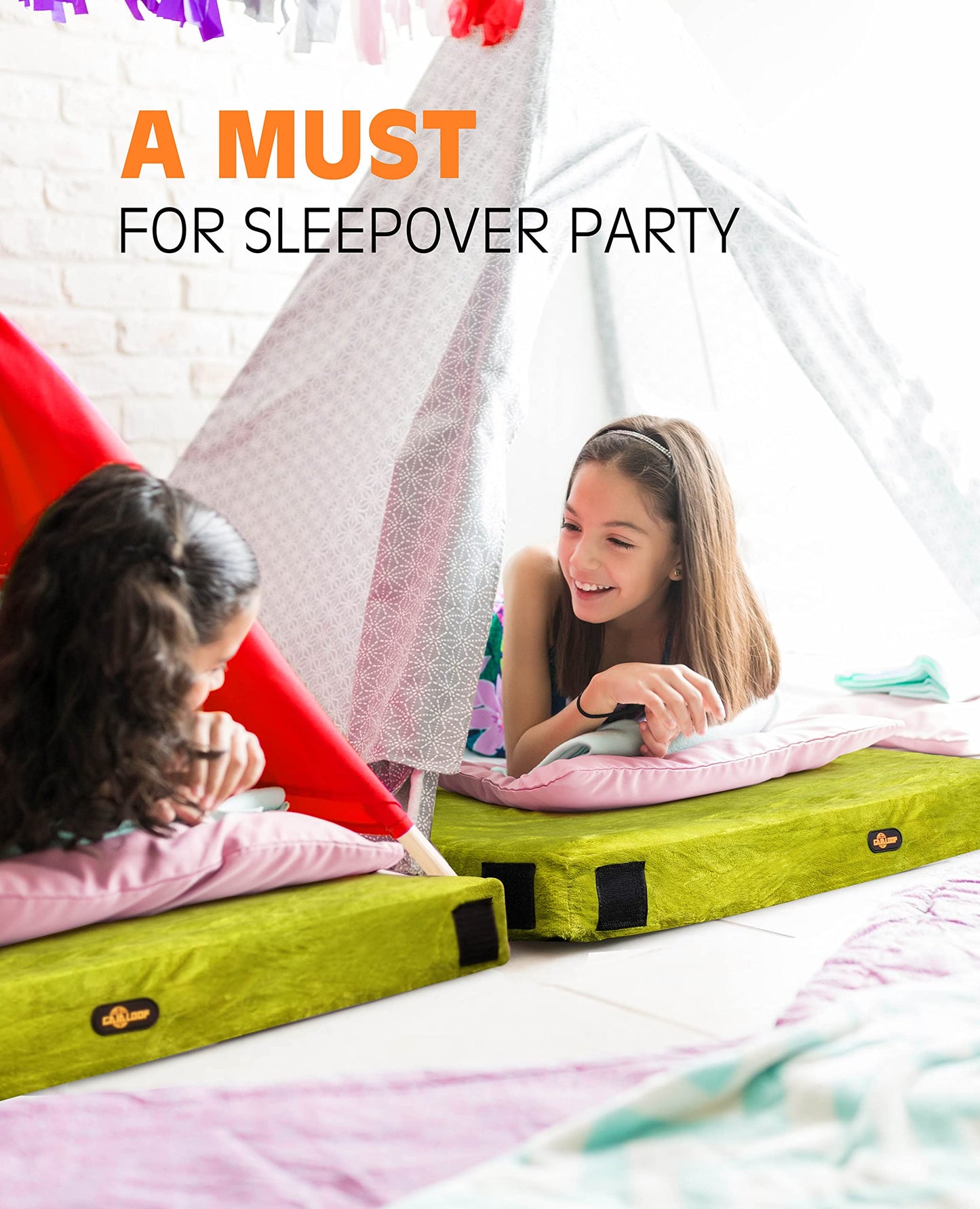 Gaialoop 3 Inch Memory Foam Camping Mattress, Dual Layer Thick Sleeping Camp Pad for Car Tent Cot, Roll-Up Portable Glamping Floor Bed for Guests Sleepover[Twin XL: 80 * 38 * 3"]