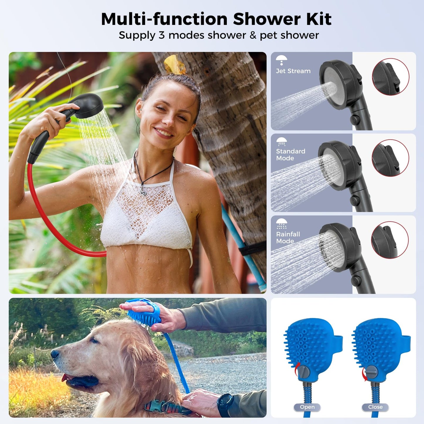 CAMPLUX Nano 3 Max, Portable Propane Water Heater & Shower Pump, Rechargeable Portable Shower System, CSA Certified Safety, Instant Hot Water for Camping, Hiking, Glamping & Vacationing