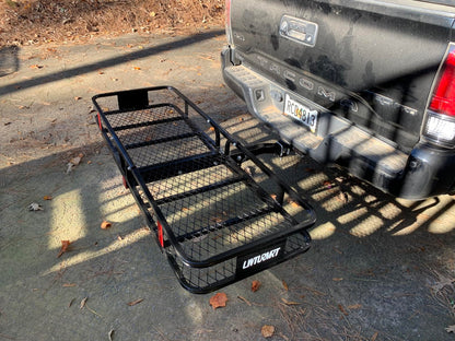 LWTURMRT 60"X21"X6" Hitch Cargo Carrier and Receiver Hitch Cargo Rack with Waterproof Cargo Bag(58"X20"X24"),Carrier Cargo Used Rust Resistant Baking Paint and Alloy Steel Material