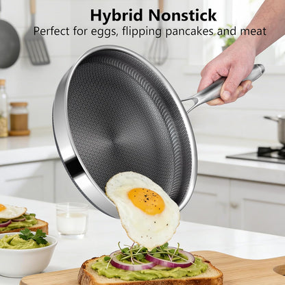 Skiennix Nonstick Frying Pan - 8-Inch Hybrid Skillet with Stay-Cool Handle | Dishwasher & Oven-Safe, PFOA Free