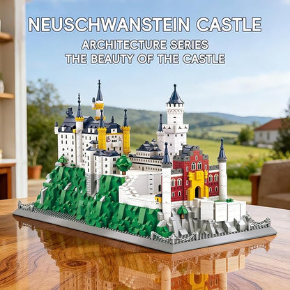 Neuschwanstein Castle Architecture Building Set 1969 Pcs Large German Bavaria Landmark Model Kit for Adults Collectible World Famous Building Construction Project DIY Home Decor Display Gift