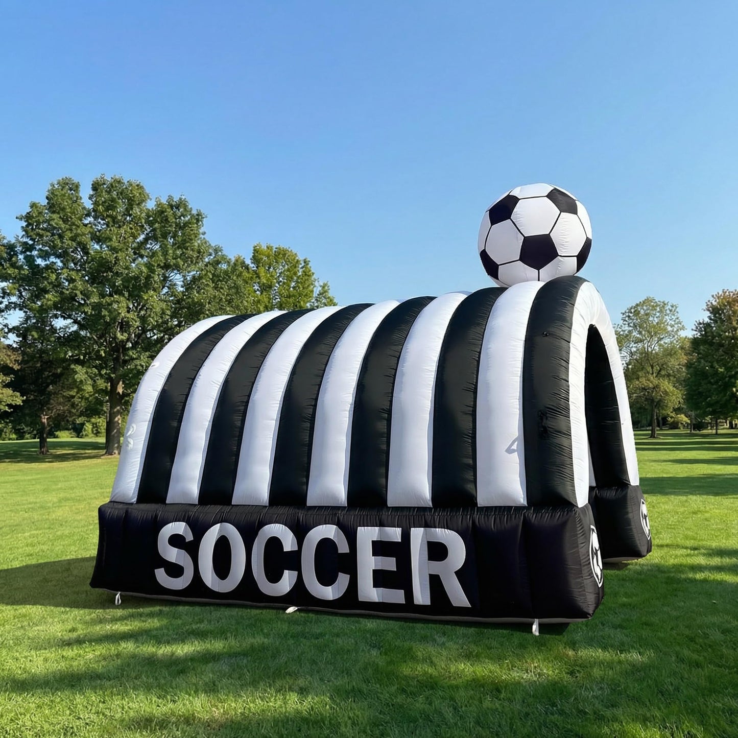 Wellcomer Inflatable Soccer Tunnel Entrance with Built-in Blower, 16x10x13.5FT Inflatable Tunnel Tent for Sports Events, Comercials & Trade Shows, Themed Walkways