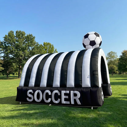 Wellcomer Inflatable Soccer Tunnel Entrance with Built-in Blower, 16x10x13.5FT Inflatable Tunnel Tent for Sports Events, Comercials & Trade Shows, Themed Walkways