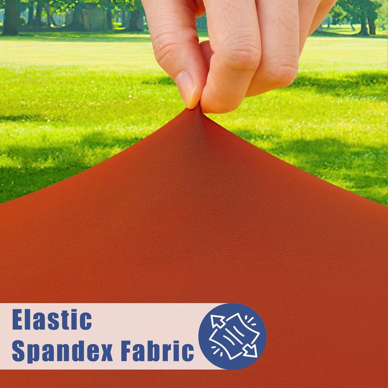 Moosfor Round Spandex Tablecloth, Elastic Fitted Waterproof Tablecloths for 31"-35" Tables, Stretch Washable Picnic Table Cover for Camping, Dining, Indoor and Outdoor, Rust
