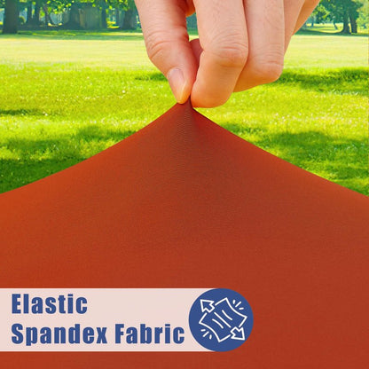 Moosfor Round Spandex Tablecloth, Elastic Fitted Waterproof Tablecloths for 31"-35" Tables, Stretch Washable Picnic Table Cover for Camping, Dining, Indoor and Outdoor, Rust