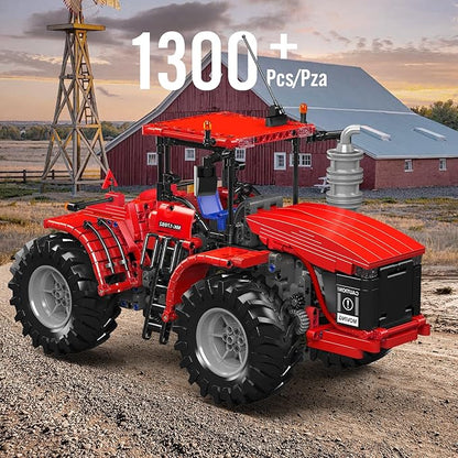 Mould King 17082 Technical Tractor Building Kit 1300+ PCS Motorized Construction Vehicle Model Set Remote Control Engineering Tractor Blocks for Adults &amp Collectors