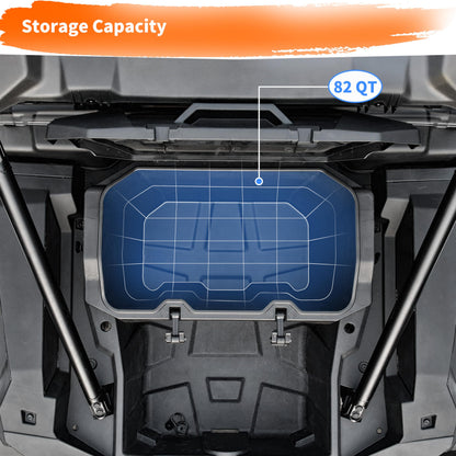SAUTVS UTV 82 QT Forward Cargo Box for Polaris RZR XP 1000/ XP 4 1000 2024 2025 2026 Accessories, Poly Water Resistant 82QT Forward Cargo Storage Bin, Replace OEM #2889611