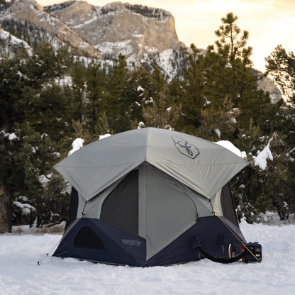 Gazelle Tents™ T4 Overland EXP Hub Tent, Extended Season Camping Tent, Sleeps 4, Pop-Up Hub Tent, Durable Ripstop Fabric, TriTech Mesh, Waterproof, UV Resistant, Agave Green, 78" x 94" x 94", GT403AG