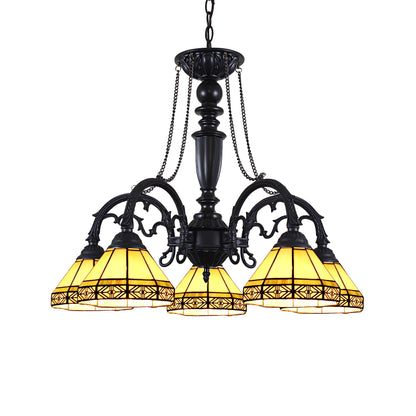 Chloe Lighting Belle Tiffany-Style Chandelier, 5 Light, 27in Wide, Stained Glass, Model CH31315MI27-DC5