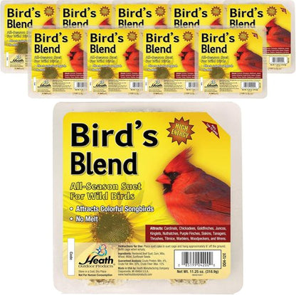 Heath Outdoor Products High Energy Suet Cake - All Season, 20 Pack for Wild Birds