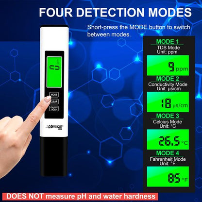 Divolight 7 in 1 Water Quality Tester Pen Meter for Pools, Drinking Water Aquariums hydroponic Cooking Tester Measure Water by 7 parameters: PH/TDS/EC/ORP/S.G/Water Salinity/Temp