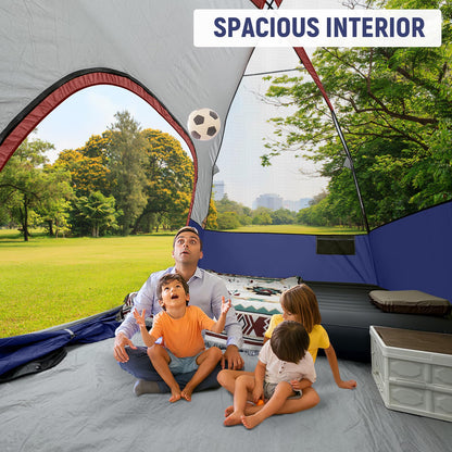 CAMPROS CP Tent 6 Person, Waterproof Windproof Double Layer Family Dome Tent, Easy Setup with Large Mesh Windows & Wide Door for Camping