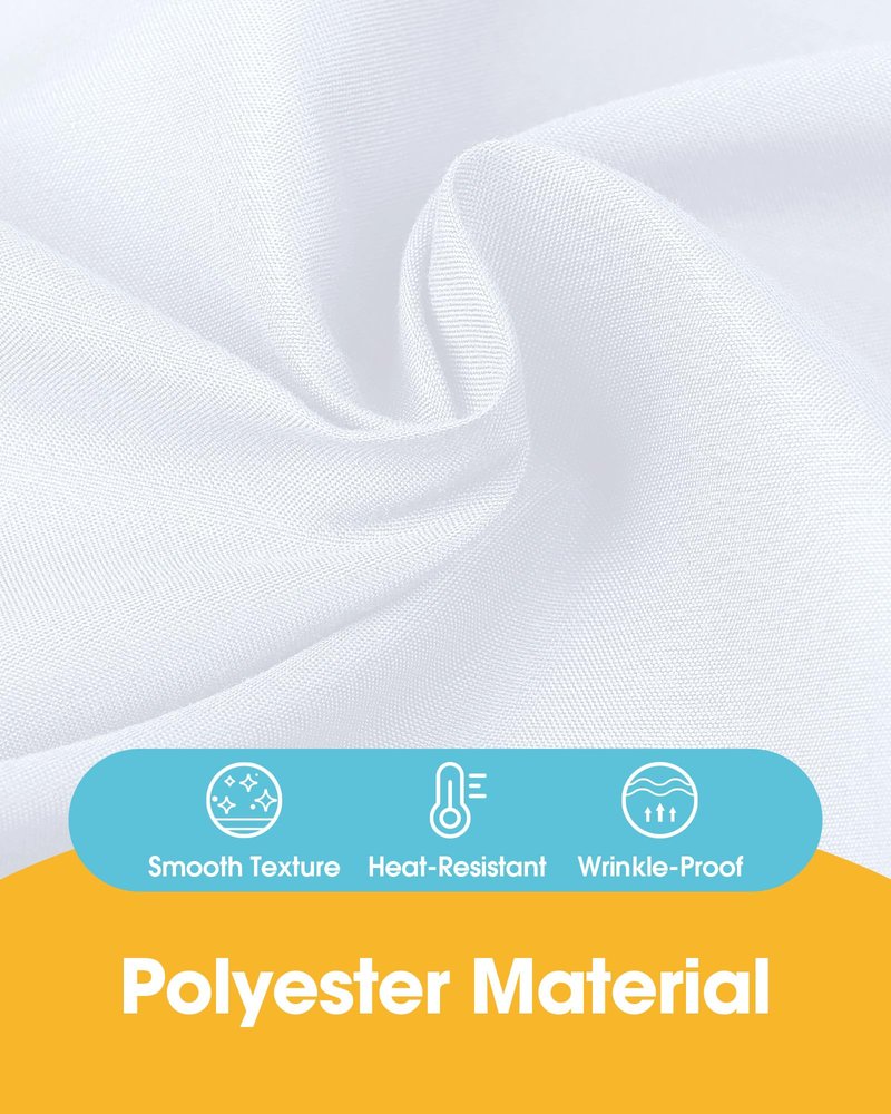 Niuara White Rectangle Table Cloth - 6 Pack, 60" x 84" Washable Polyester Tablecloth for 5FT Tables, Wrinkle-Resistant Table Cover for Weddings & Parties