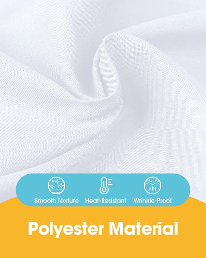 Niuara White Rectangle Table Cloth - 6 Pack, 60" x 84" Washable Polyester Tablecloth for 5FT Tables, Wrinkle-Resistant Table Cover for Weddings & Parties