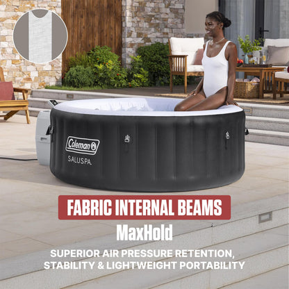 Coleman Miami 2 to 4 Person Inflatable Hot Tub, Round Energy-Efficient Portable Outdoor Spa with 120 AirJets, 71" x 26"