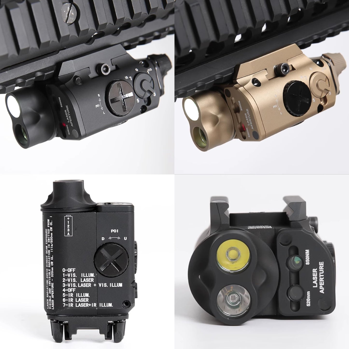 FMATAL GEAR XVL2 Style Light IR Laser + IR Illum + Red Laser + White LED Flashing Sight for AEG GBB CQB Cosplay | Display (DE)