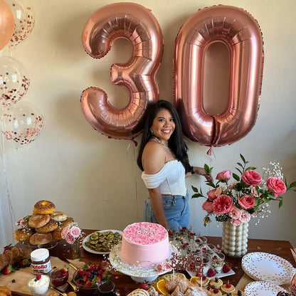 Rose Gold Number 23 Balloon 40 inch, 23 Number Balloons, 23rd Birthday Decorations, 23 Year Old Women Men Rose Gold Party Supplies