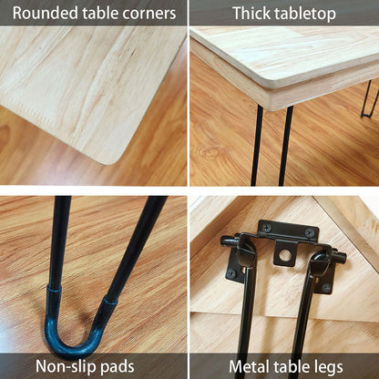 RUBAPOSM Wooden Folding Desk Portable Folding Wood Table 43in Fold-Down Workbench No Assembly Required for Home Office Writing Reading Puzzle Small Computer Table