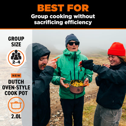 Jetboil TrailCook 2.0L Camping and Backpacking Stove Cooking System with Adjustable Heat Control, New for 2026, Tan