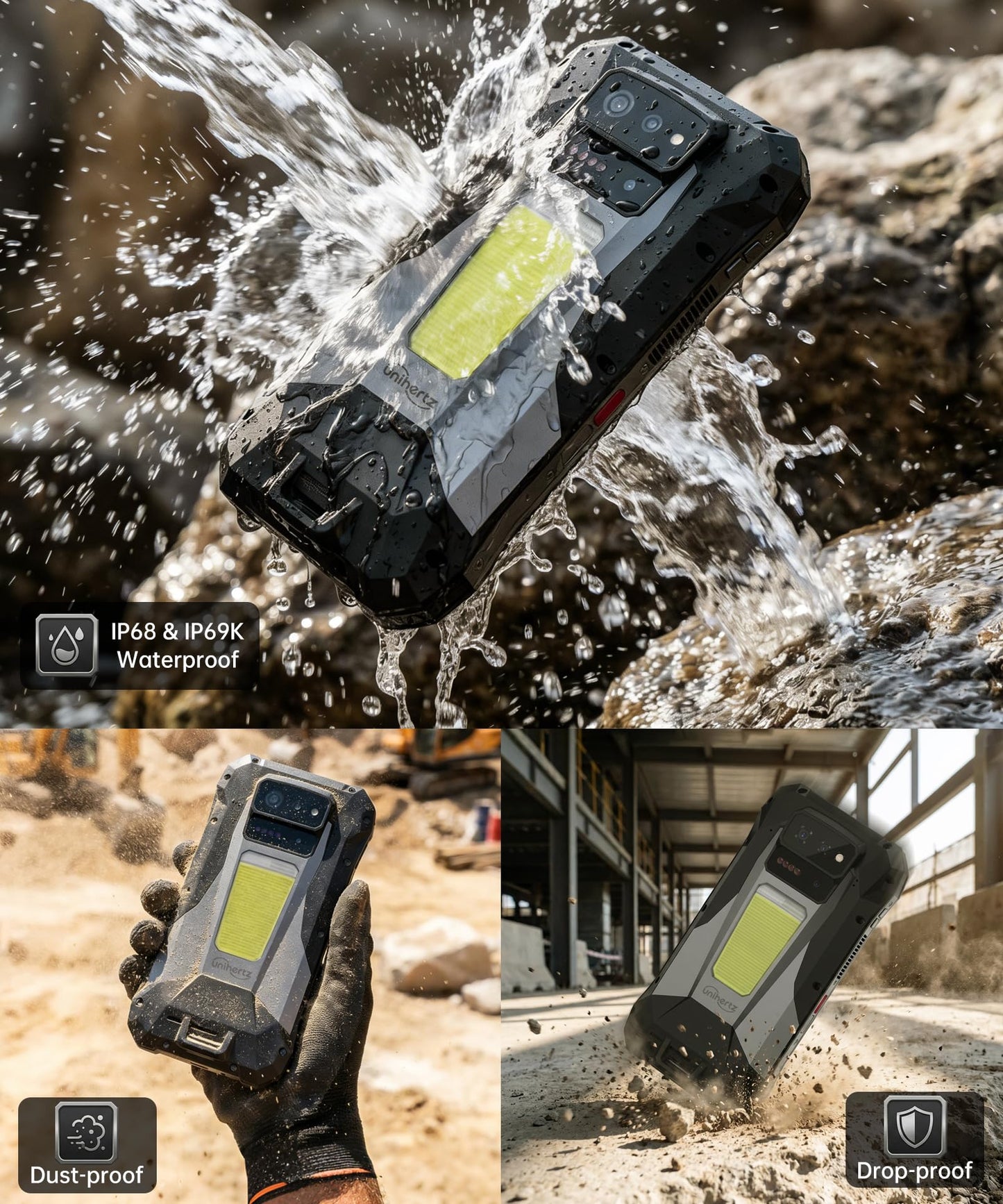 8849PRO Tank X 5G Rugged Smartphone,Android 15 Mobile Phones with 220 Lumens Projector,32GB RAM+512GB ROM,6.78’’ LCD Screen,17600mAh Battery Cell Phone Unlocked, 1200LM Camping Light/IP68/GPS