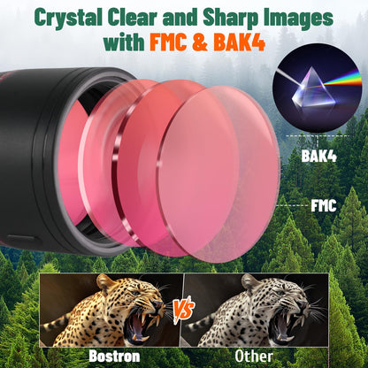 BOSTRON 20-60x82 Spotting Scopes with Full Size Tripod & Phone Adapter, Upgraded Eyepiece Low Light Vision FMC BAK4 IPX7 Waterproof Straight Spotter Scope for Bird Watching Hiking Outdoor Observation