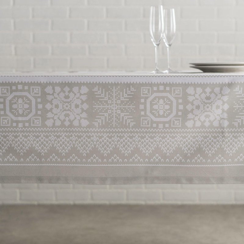 Maison d' Hermine Table Cloth Square Table 100% Cotton 54 x 54 Inches Fall Tablecloth Reusable Everyday Use for Thanksgiving Christmas Decorations Dining Farmhouse Party (Cozy Christmas)