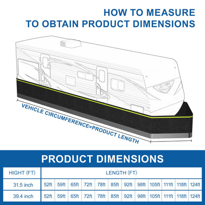 Rv Skirting for Winter Camper Insulated Skirt for Travel Trailer 5th Wheel Motorhome & Class A/B/C,High-Density Fiberboard Mesh, Windproof Snow Proof,High 31.5 Inch/85 FT