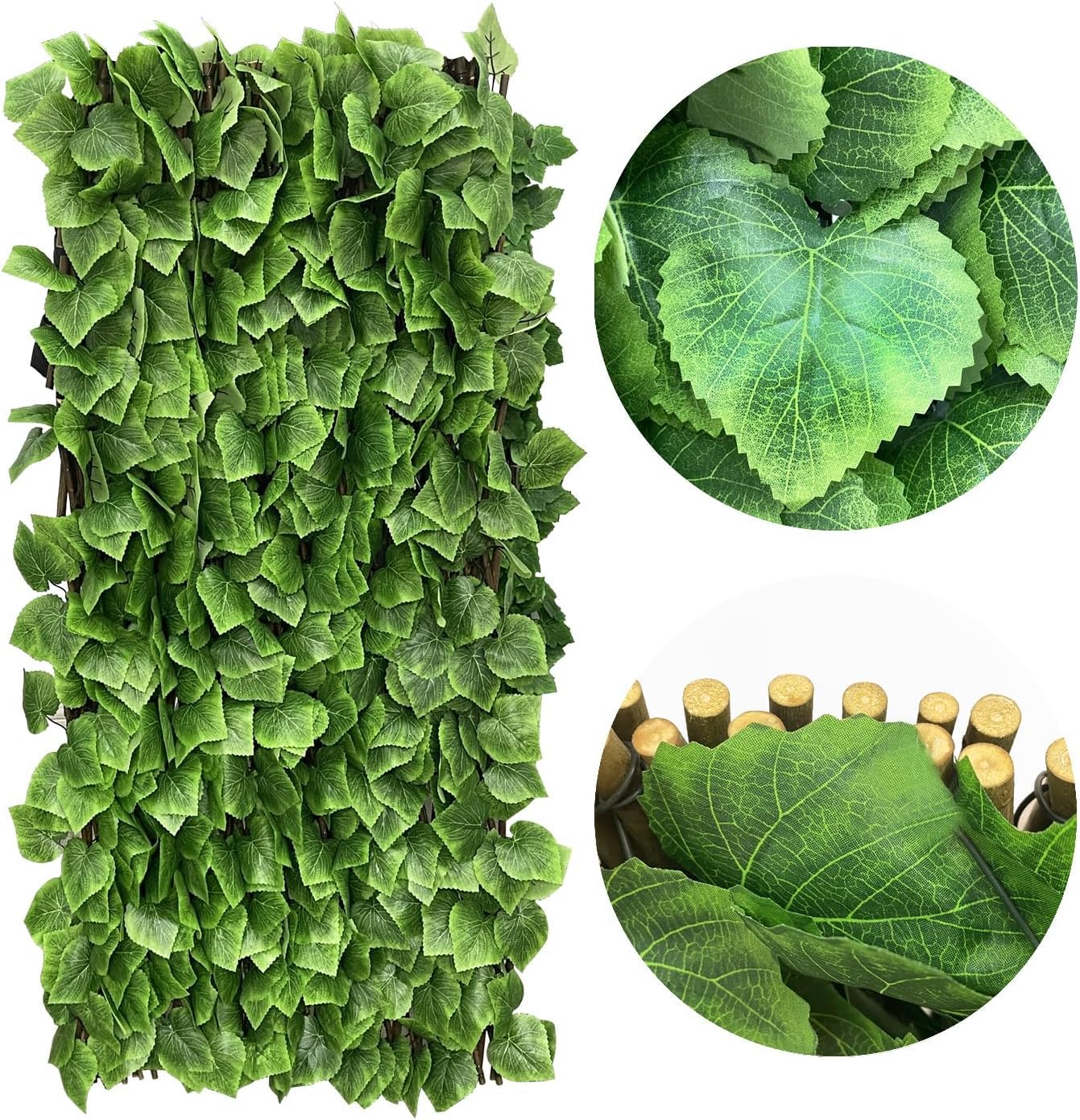 Expandable Fence Privacy Screen for Balcony Patio Outdoor,Decorative Faux Ivy Fencing Panel,Artificial Hedges