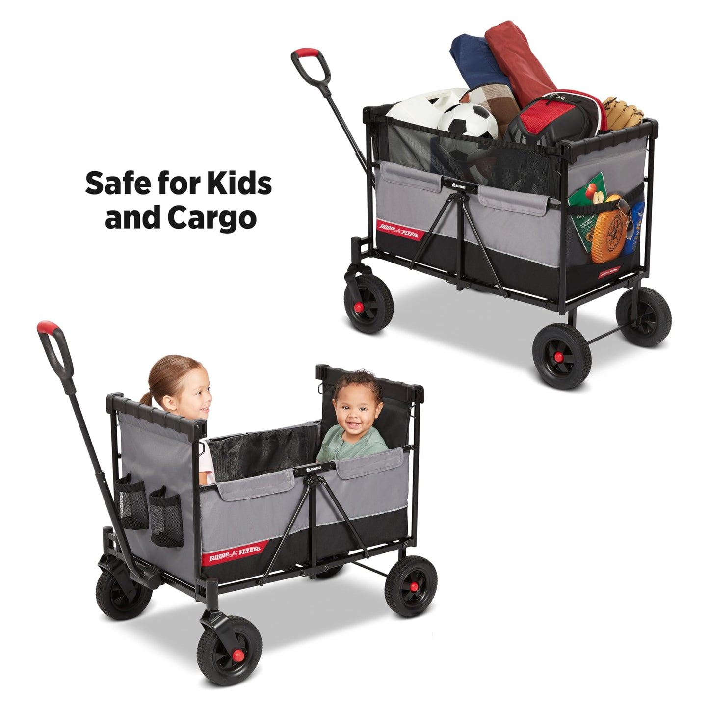 Radio Flyer The Beast MVP Wagon, Heavy Duty Kid & Cargo Folding Wagon, Collapsible Wagon Cart for Ages 1.5+