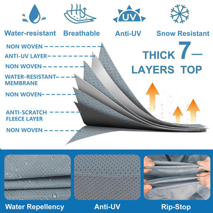 PuroShelt RV Cover 19-21ft: 7 Layers Travel Trailer Cover, Waterproof Camper Cover, Toy Hauler Cover with Tongue Jack Cover, Tear Resistant Waterproof Motohome Trailer Cover