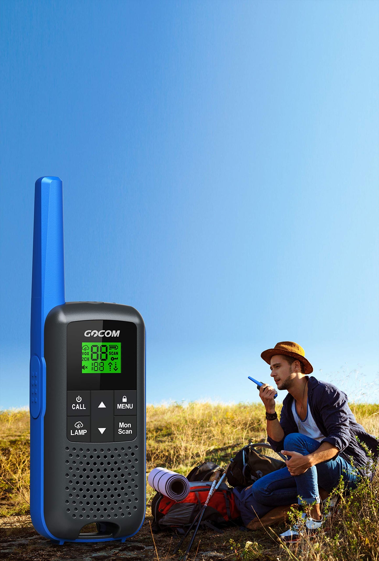 GOCOM G600 FRS Walkie Talkies for Adults Long Range Two Way Radio Rechargeable 8 Pack Hand held radios