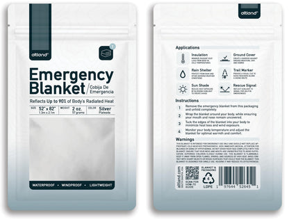 Altland 250 Pack of Emergency Blankets - Heat Reflective Blankets for Winter Survival Kits, Disaster Preparedness, Cold Weather Camping, and Homeless Care Packages