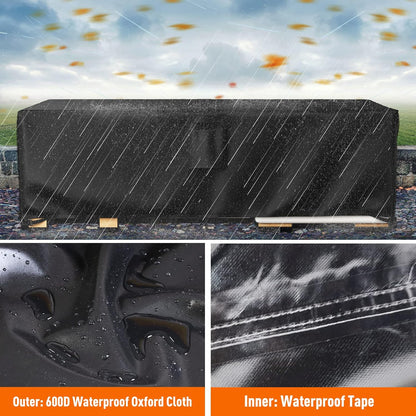 Ruimoy Outdoor Furniture Covers - Waterproof Heavy Duty 600D Protection for Tables & Chairs | 102" L x 74" W x 27.5" H