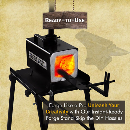 SIMOND STORE Forge Starter kit Stand - Compatible with All Single Burner Blacksmith Forge Kit - Steel Blacksmithing Starter Kit - Propane Forge Kit Stand 12 inch Home Forge Starter Kit Tool Stand…
