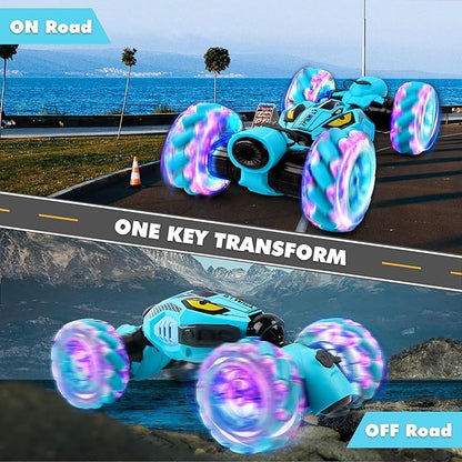Gesture Sensing RC Stunt Car - Boys Toys Age 6-12 Year Old for Birthday Gifts 2.4GHz 4WD Remote Control Toy with Dual Spray All-Terrain Off-Road Vehicle with Lights &amp Music