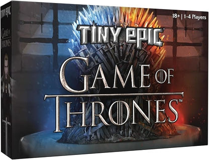 Tiny Epic Game of Thrones Board Game Strategy Game for Adults &amp Teens 1-4 Players 60+ Min Playtime Play as Iconic Westeros Characters Custom Dice Miniatures Metal Coins and Wooden Componen