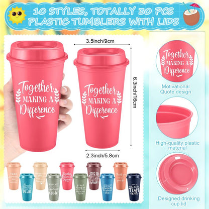 Teenyyou 90 Pcs Employee Appreciation Gift Set, 16oz Tumbler with Lid Notebook Pen Bulk Thank You Gift Holiday Party Favor for Teachers Office Coworker Teacher Staff Team (Bright Color,Elegant Style)