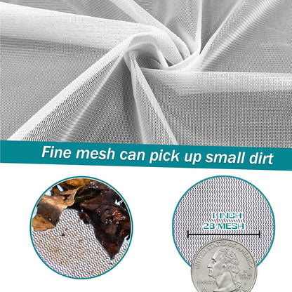 POOLWHALE Professional Pool Skimmer Net - Heavy Duty Leaf Rake with Deep Fine Nylon Mesh Bag | Fast Cleaning & Easy Debris Removal
