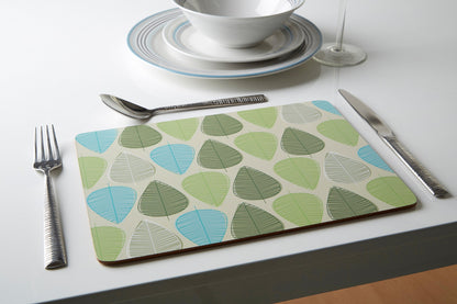 Premier Housewares Green Leaf Placemats, Set of 4, Cork