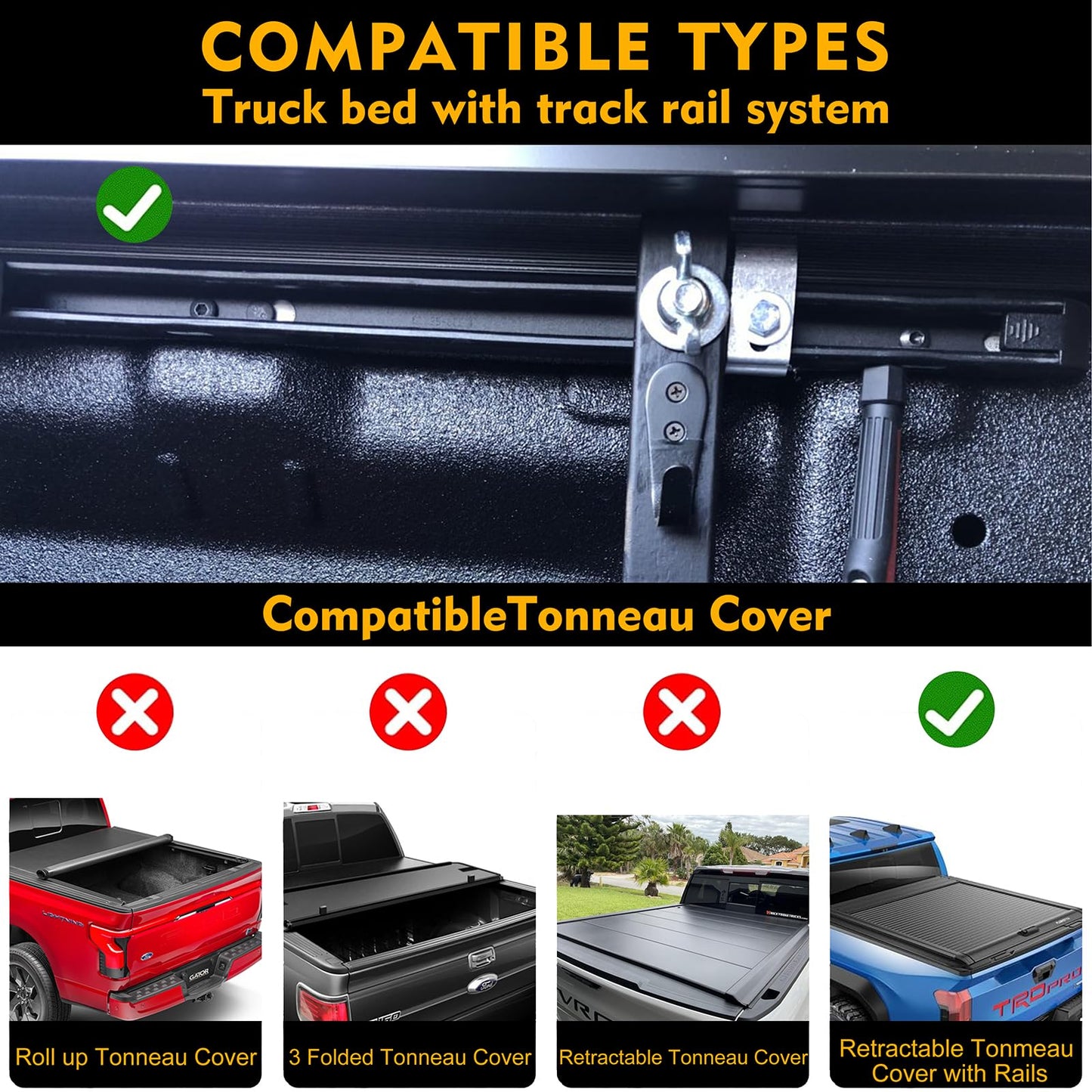 KEHOSX Adjustable Overland Bed Rack Truck Cargo Carrier | Compatible with Silverado/Colorado/Canyon/Sierra/S-10/Sonoma/Ram/F-150/F-250/F-350/Tundra/Titan/Ranger for Most Pickup