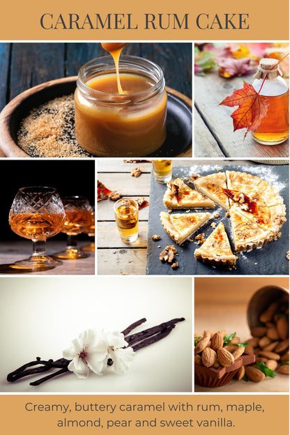 Eco Candle Co. Recycled Candle, Caramel Rum Cake, 6 oz. - Scents of Caramel, Rum, Maple, Almond, Pear, & Vanilla - 100% Soy Wax, No Lead, Kraft Paper Label & Lid, Hand Poured, Midwest Grown Soybeans
