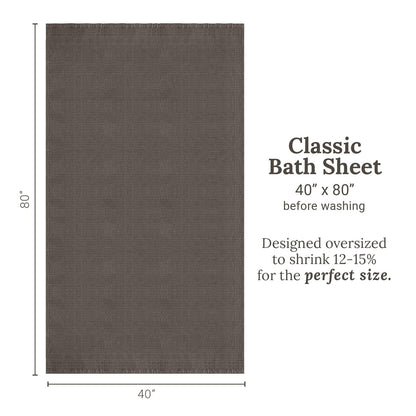 GILDEN TREE Waffle Bath Sheet Large Bath Towels Quick Dry Thin Body Towels, 40x80 Oversized Bath Towels for Adults, 2 Pack Bath Sheet Set, Classic Style (Stone)