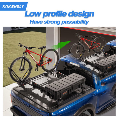 KOKSHELY 71.3’’ Adjustable Truck Bed Rack Cross Bars(2-Pack) for Full-Size Trucks, T-Slot Tonneau Cross Bars| Aluminum Cross Bar with Top Slide Mount | Compatible with Kayak Racks, Bike Racks & More