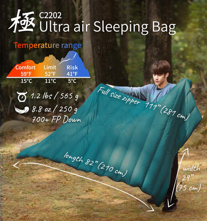 Litume Ultra Compact Down Sleeping Bag, 3 Season, Lightweight, 700 Fill Power, Packable Adults, Double for Backpacking, Camping, Hiking, with Stuff Sack Sleep Sacks (C2202)