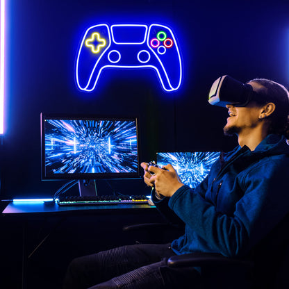 Kavaas Gamer Neon Sign, Game Controller LED Sign for Gaming Room Decor - Game Neon Sign for Teen Boy Room Decor - Best Gamer Gifts for Boys, Kids