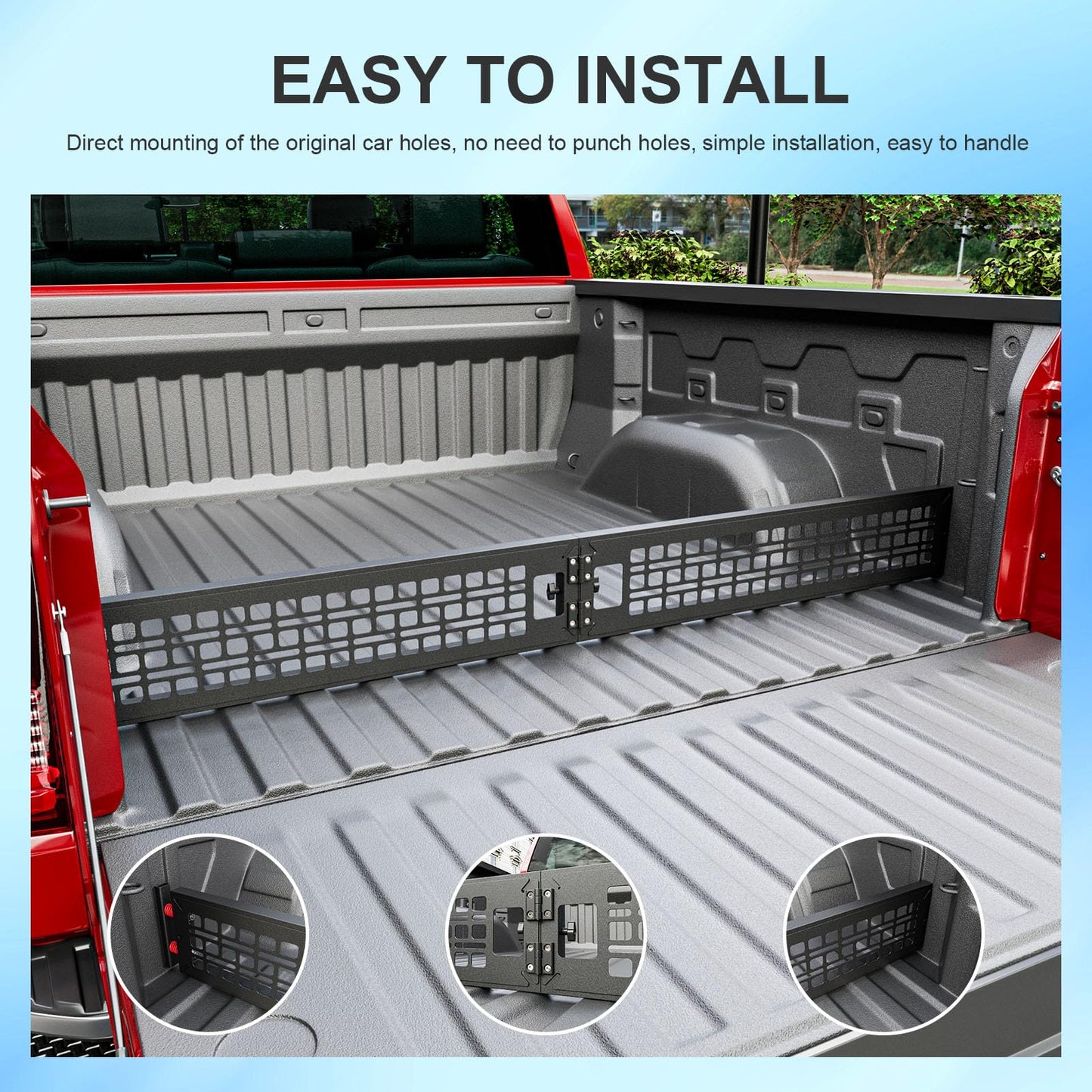 SZYANG Truck Bed Divider Compatible with 2019-2026 Chevy Silverado GMC Sierra Cargo Manager Molle Panel Truck Bed Organizer Replacement for 2019-2026 Chevy Silverado Accessories