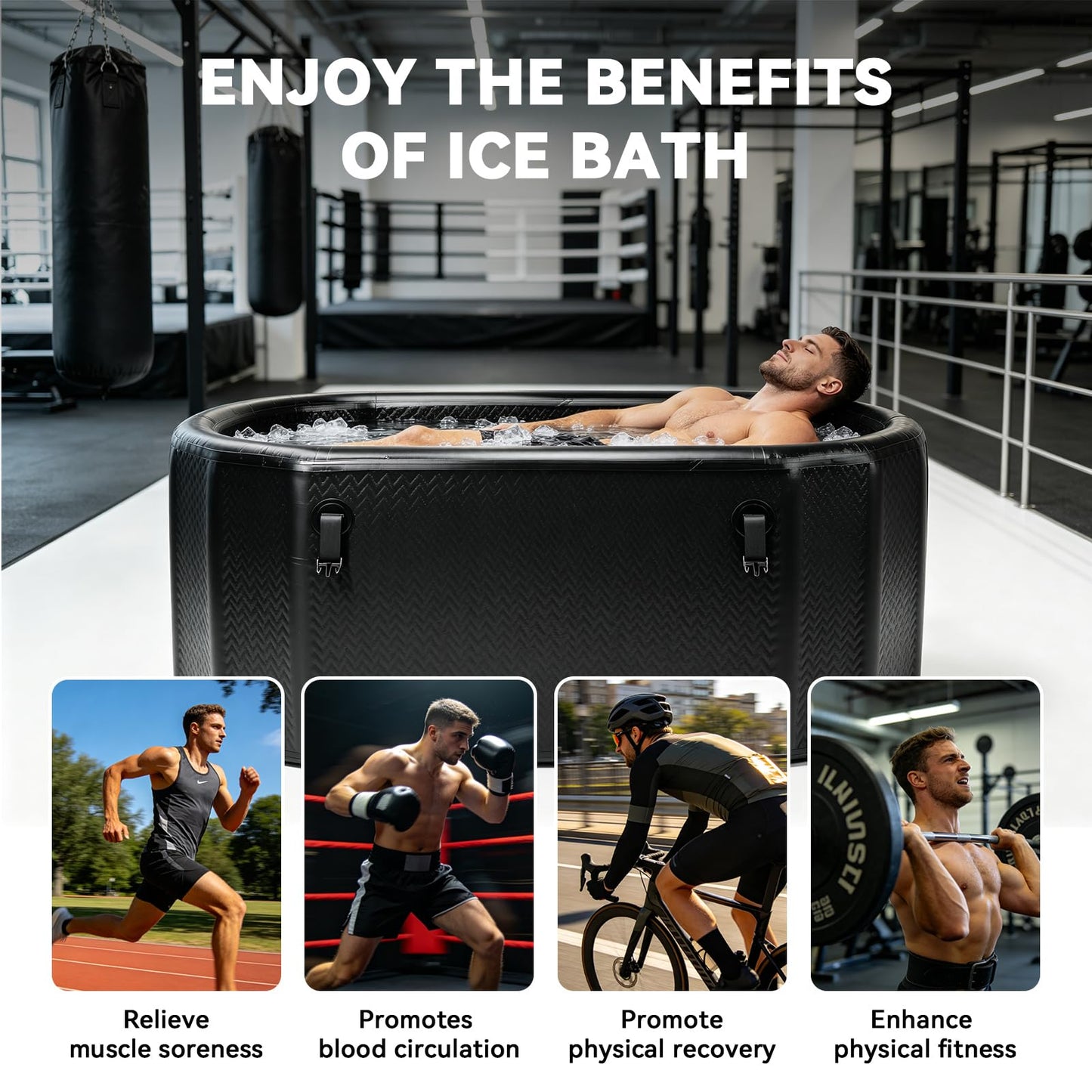 Water Chiller 1/3HP & 206Gal Ice Bath Tub for Recovery Cold Water Therapy Outdoor Indoor Use